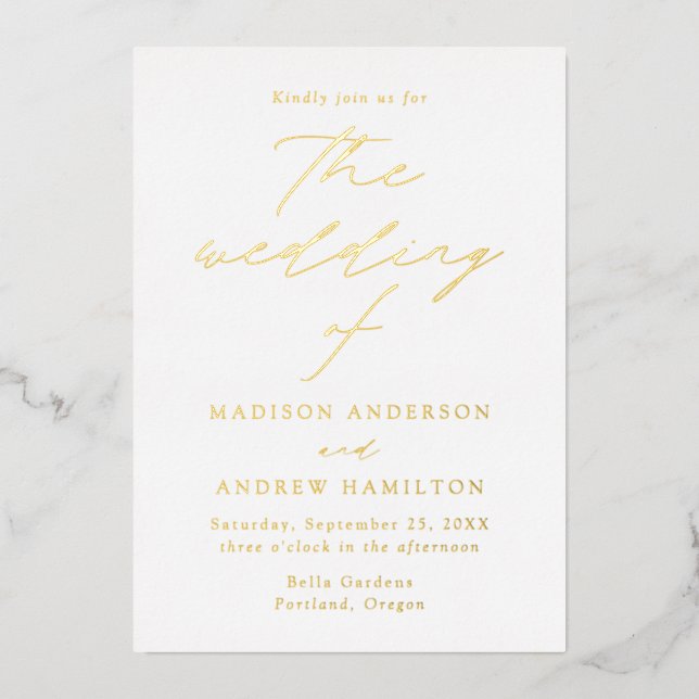 Modern Elegance Gold Wedding (Front)