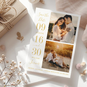 Modern Elegance Gold Wedding Photo Save The Date