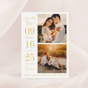 Modern Elegance Gold Wedding Photo Save The Date