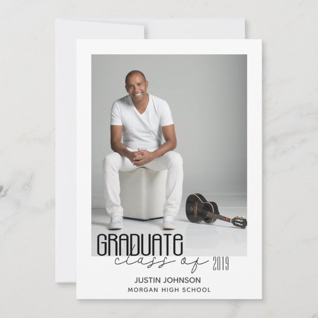 Modern Elegance ⎢Graduation Photo Card (Front)