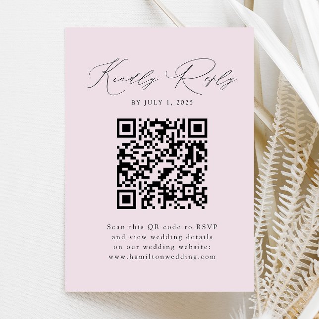 Modern Elegance Lavender QR Code RSVP Enclosure Card (Creator Uploaded)