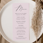 Modern Elegance Lavender Wedding Menu<br><div class="desc">Simple and elegant wedding menu featuring "Menu" displayed in a modern black script with a lavender purple background or colour of your choice. Personalize the lavender wedding menu by adding your names,  wedding date,  and menu information. Designed to coordinate with our Modern Elegance wedding collection.</div>