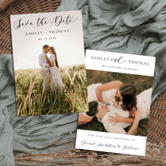 Modern Elegance Photo Wedding  Save The Date