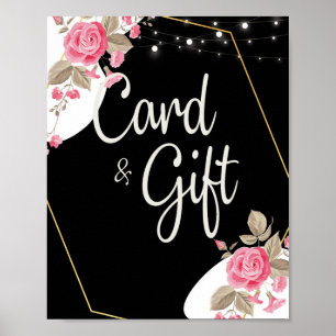 Modern Elegance Pink Floral string li Cards &Gifts Poster