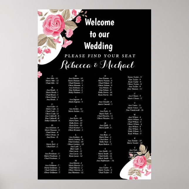 Modern Elegance Pink Floral string light Poster (Front)