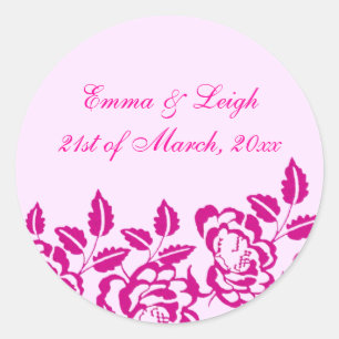Modern Elegance Pink Rose Envelope Sticker