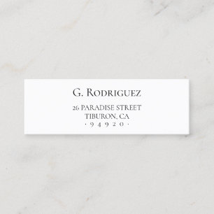Modern Elegance Pure. Minimal Typo. Address 05a. Mini Business Card