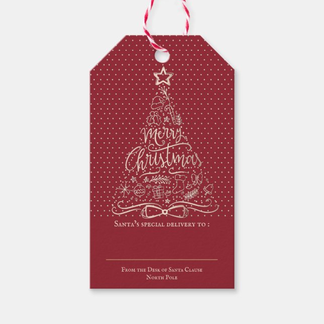 Modern Elegance Red Gift Tag (Front)