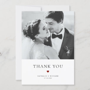 Modern Elegance Red Typography Wedding Thank You Card