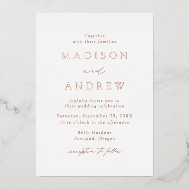 Modern Elegance Rose Gold Wedding (Front)