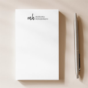 Modern Elegance & Script Initial Monogram Post-it Notes