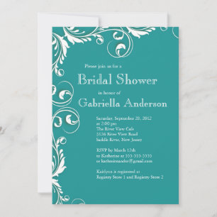 Modern Elegance Turquoise Bridal Shower Invitation
