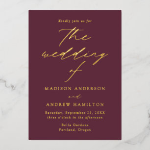 Modern Elegance Wine and Gold Wedding