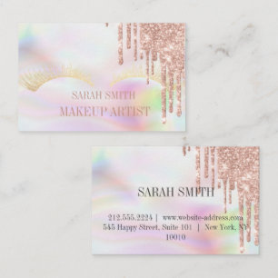 Modern Eleganht opal, drops golden rose  Business Card
