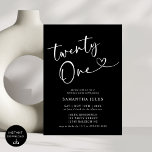 Modern Elegant 21st Birthday Party Invitation<br><div class="desc">Celebrate in style with our Modern Elegant 21st Birthday Party Invitation! Featuring a sleek design with bold typography and sophisticated accents, this invitation perfectly captures the excitement of reaching such a major milestone. Whether you’re planning a chic soirée or a fun-filled celebration, this invitation sets the tone for an unforgettable...</div>