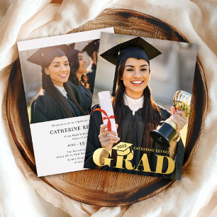 Modern Elegant 2 Photo Graduation Party 
