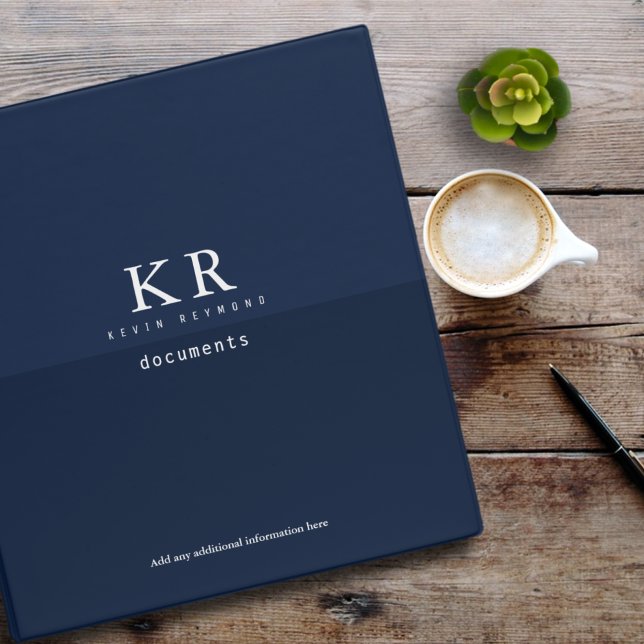 Modern Elegant 2-tone Dark Blue Documents Binder (Creator Uploaded)