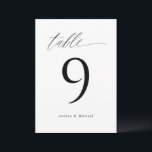 Modern Elegant 5x7 Wedding Table Numbers<br><div class="desc">Modern Elegant Wedding Table Numbers (5x7): Use these romantic calligraphy table table numbers at your wedding or event tables. This design features the word "Table" in an elegant soft calligraphy. It's set in black, but you can change the colour to anything you like! Just click "customize more" and click on...</div>