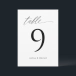 Modern Elegant 5x7 Wedding Table Numbers<br><div class="desc">Modern Elegant Wedding Table Numbers (5x7): Use these romantic calligraphy table table numbers at your wedding or event tables. This design features the word "Table" in an elegant soft calligraphy. It's set in black, but you can change the colour to anything you like! Just click "customize more" and click on...</div>