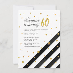 Modern Elegant 60th Birthday Invitation