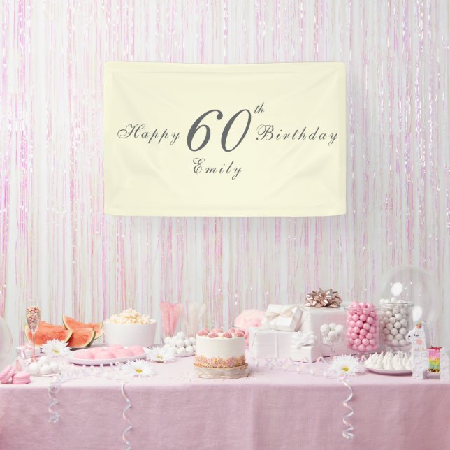 Modern Elegant 60th Birthday Party Banner (Party)