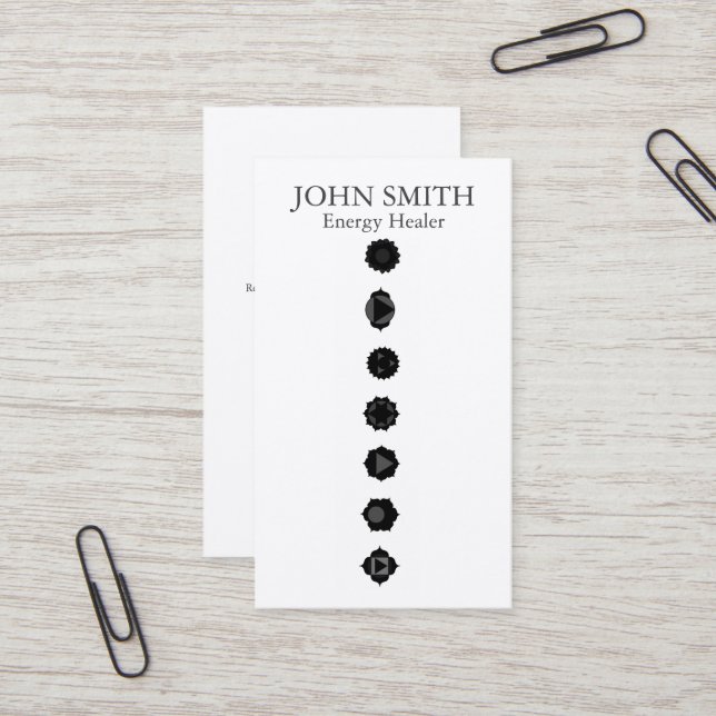 Modern Elegant 7 Chakras Kundalini Healer Rainbow  Business Card (Front/Back In Situ)