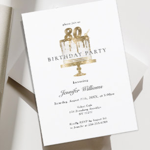 Modern, elegant 80. birthday invitation