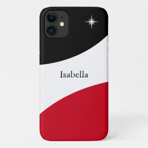 Modern Elegant Abstract Black, Red & White Colours iPhone 11 Case