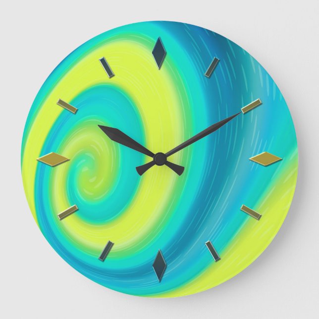 Modern, elegant, abstract, decorative, clock, colo large clock (Front)