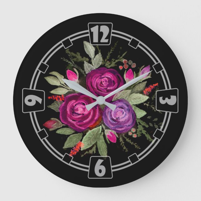 Modern, elegant, abstract, decorative, clock, colo large clock (Front)