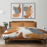 Modern elegant abstract geometric mid century chic duvet cover<br><div class="desc">Modern elegant abstract geometric mid century gift. Idea gift for husband and wife,  newlywed couple. Bold beige natural design. Available in different colours.</div>