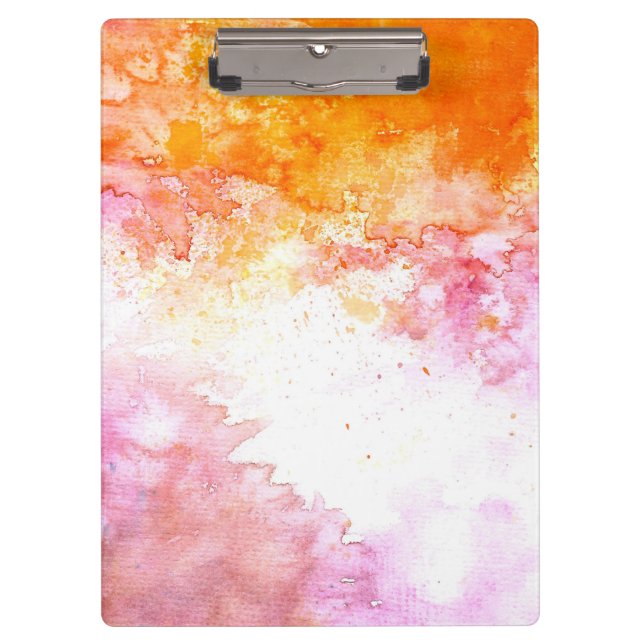 Modern Elegant Abstract watercolor Clipboard (Front)