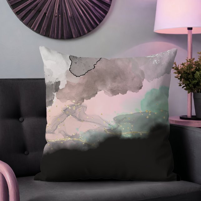 Modern Elegant Abstract Watercolor Throw Pillow (Creator Uploaded)