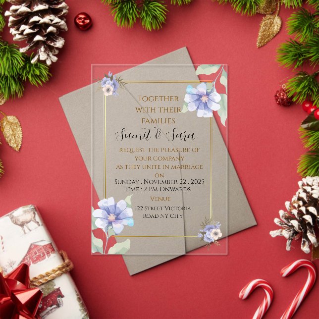 Modern Elegant Acrylic Wedding Invitation (Insitu (Holiday))