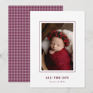 Modern Elegant All my Joy Photo Holiday Card