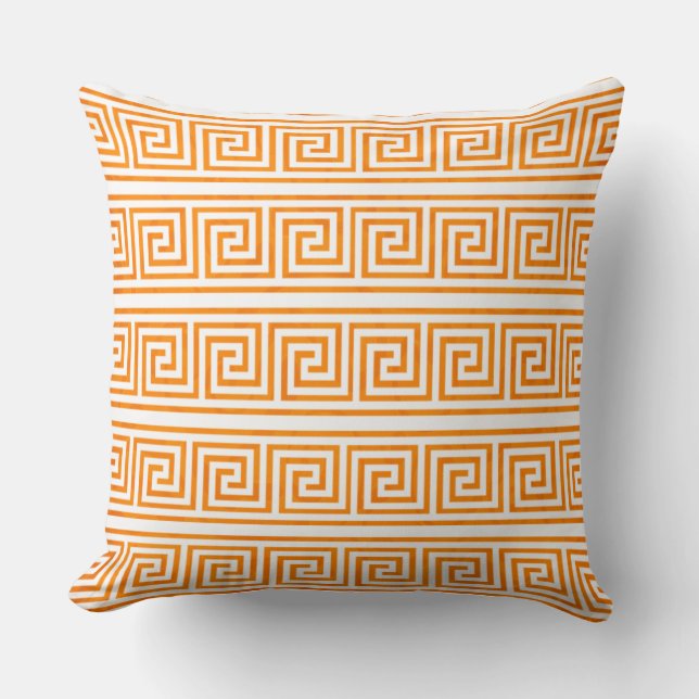 Modern Elegant and Classic Greek Key Pattern Throw Pillow (Front)