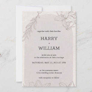 Modern Elegant Anemone Floral Bouquet Invitation
