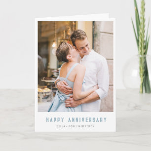 Modern Elegant Anniversary Photo Greeting Card