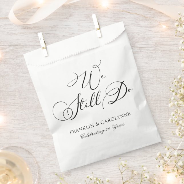 Modern Elegant Anniversary Vow Renewal Favour Bag (Clipped)