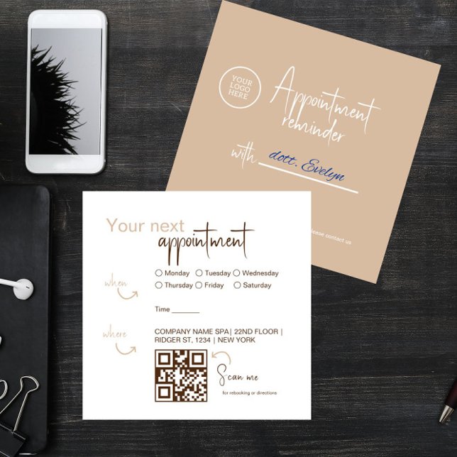 Modern Elegant appointment card with QRcode (Creator Uploaded)