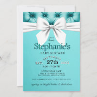 Modern Elegant Aqua Blue Tiffany Baby Shower