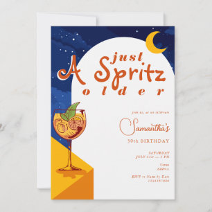 Modern Elegant Arch A Spritz Older Summer Birthday Invitation