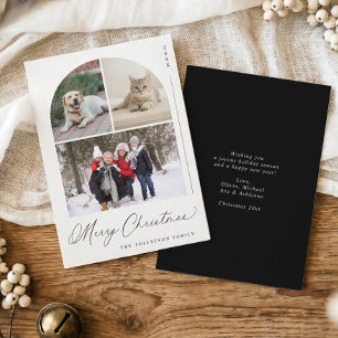 Modern Elegant Arch Family Photo Christmas Holiday Card