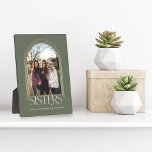 Modern Elegant Arch Frame Sisters Photo Keepsake<br><div class="desc">A special, memorable, and beautiful photo gift for sisters. The design features a single photo layout in a modern arch design with faux rose gold concentric circle frame to display your own special sister photo. "Sisters" is designed in a stylish and elegant faux rose gold typography. Customize with sister's names....</div>