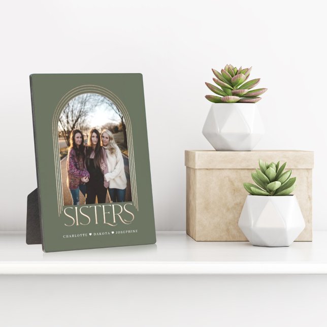 Modern Elegant Arch Frame Sisters Photo Keepsake (Creator Uploaded)