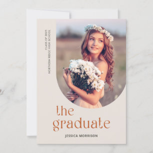Modern Elegant Arch Minimal Photo Graduation Party Invitation