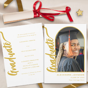 Modern Elegant Arch Photo Graduation  Announcement