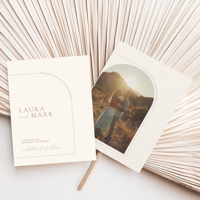Modern Elegant Arch Photo Save The Date (Creator Uploaded)