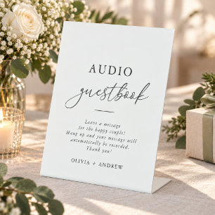 Modern Elegant Audio Guestbook Pedestal Sign