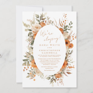 Modern Elegant Autumn Floral Elopement Reception Invitation